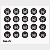 Jeweled Rainbow Crystal Butterfly Ronde Sticker (Vel)