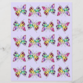 Jeweled Rainbow Crystal Butterfly Scrapbook Papier