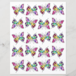Jeweled Rainbow Crystal Butterfly Scrapbook Papier
