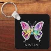 Jeweled Rainbow Crystal Butterfly Sleutelhanger (Voorkant)