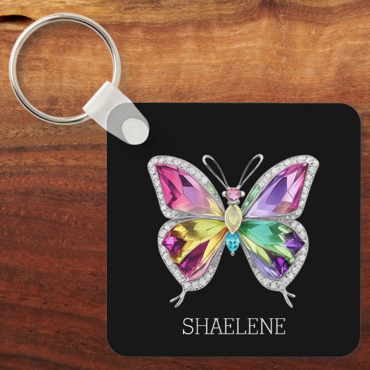 Jeweled Rainbow Crystal Butterfly Sleutelhanger (Voorkant)