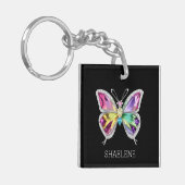 Jeweled Rainbow Crystal Butterfly Sleutelhanger (Voorkant Links)