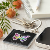 Jeweled Rainbow Crystal Butterfly Sleutelhanger (Voorkant Rechts)