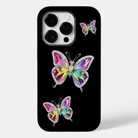 Jeweled Rainbow Crystal Vlinders Case-Mate iPhone Case (Achterkant)