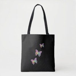 Jeweled Rainbow Crystal Vlinders Tote Bag
