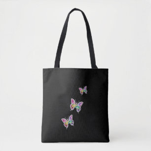 Jeweled Rainbow Crystal Vlinders Tote Bag