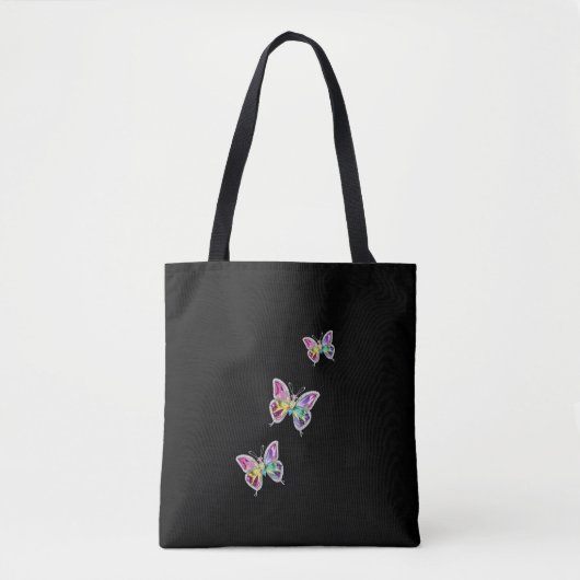 Jeweled Rainbow Crystal Vlinders Tote Bag (Voorkant)