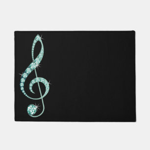 Jeweled Rhinestone Music Note Rug Deurmat