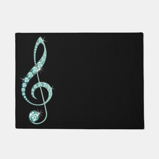Jeweled Rhinestone Music Note Rug Deurmat (Voorkant)