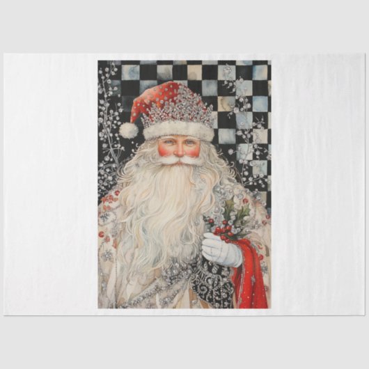 Jeweled Santa Tissuepapier (Voorkant)