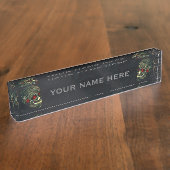 Jeweled Spider Skull & Rozen Glam Gothic Kantoor D Naambordje (Zijkant)