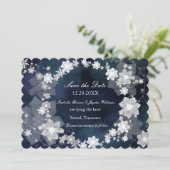 Jeweled Wreath Glam Winter Wedding Save the Date (Staand voorkant)