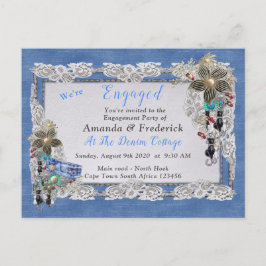 Jewelen met kreukvuur en juwelen uitnodiging briefkaart