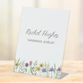 Jeweler bloemendisplay reclamebord met voetstuk