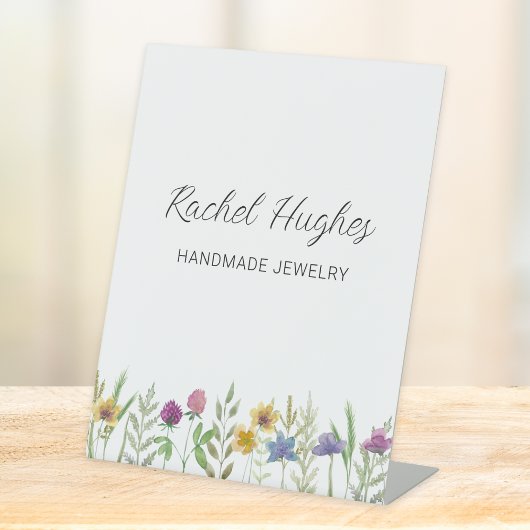 Jeweler bloemendisplay reclamebord met voetstuk