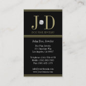 Jeweler Diamond Black/Gold Stripes Visitekaartje (Achterkant)