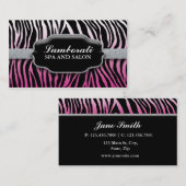 Jeweler Zebra Print Diamond Roze Visitekaartje (Voorkant / Achterkant)