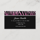 Jeweler Zebra Print Diamond Roze Visitekaartje (Achterkant)