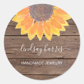 Jeweler's Sunflower Barn Wood Ronde Sticker (Voorkant)