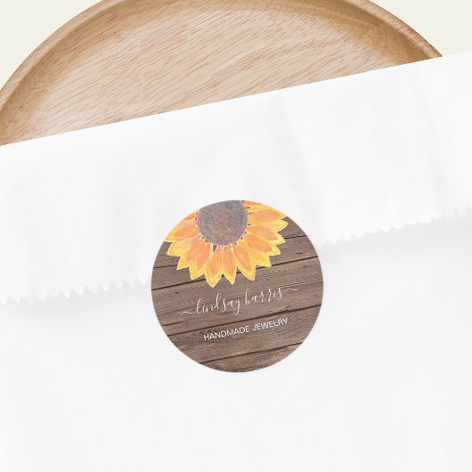 Jeweler's Sunflower Barn Wood Ronde Sticker