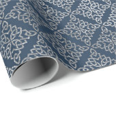 Jewelry Arabesque Moroccan Blue Navy Silver Cadeaupapier (Rol Hoek)