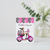 Jewelry Boxes Visitekaartje Scooter Girl Zebra (Staand voorkant)