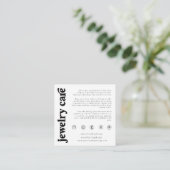Jewelry Care Card, Order Insert, Small Business Informatiekaartje (Staand voorkant)