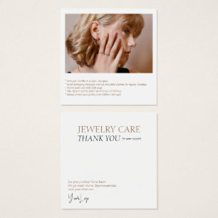 Jewelry Care-fotokaart Vierkante Visitekaartjes