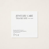 Jewelry Care-fotokaart Vierkante Visitekaartjes (Achterkant)