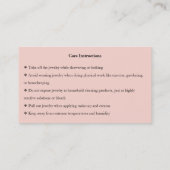 Jewelry Care Gold Gliter-script Hartelijk dank Visitekaartje (Achterkant)