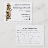 Jewelry Care Gold Gliter-script Hartelijk dank Visitekaartje (Voorkant / Achterkant)