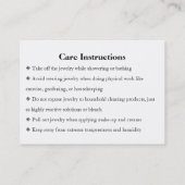 Jewelry Care Gold Gliter-script Hartelijk dank Visitekaartje (Achterkant)