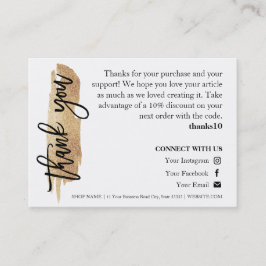 Jewelry Care Gold Gliter-script Hartelijk dank Visitekaartje