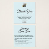 Jewelry Care Kaart Dank u wel met logo Blue (Voorkant /achterkant)