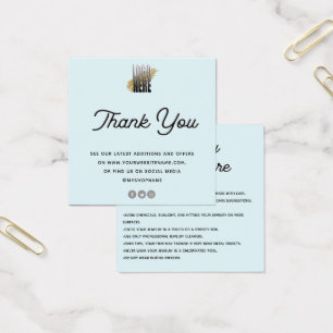 Jewelry Care Kaart Dank u wel met logo Blue