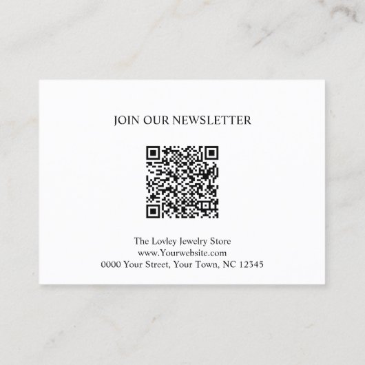 Jewelry Care Kaart Uw Logo QR Code toevoegen Visitekaartje (Achterkant)