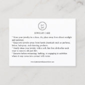 Jewelry Care Kaart Uw Logo QR Code toevoegen Visitekaartje (Voorkant)