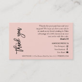 Jewelry Care Roze Chic Script Hartelijk dank Visitekaartje (Voorkant)