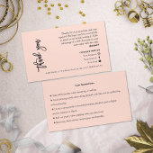 Jewelry Care Roze Chic Script Hartelijk dank Visitekaartje
