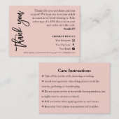 Jewelry Care Roze Chic Script Hartelijk dank Visitekaartje (Voorkant / Achterkant)