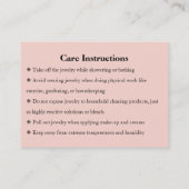 Jewelry Care Roze Chic Script Hartelijk dank Visitekaartje (Achterkant)