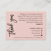 Jewelry Care Roze Chic Script Hartelijk dank Visitekaartje (Voorkant)