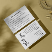 Jewelry Care White Chic Script Hartelijk dank Visitekaartje