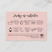 Jewelry Care White Chic Script Pink Thank You Card Visitekaartje (Achterkant)