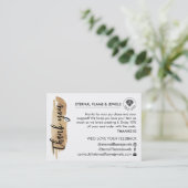 Jewelry Care White Chic Script Thank You Card Visitekaartje (Staand voorkant)