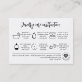 Jewelry Care White Chic Script Thank You Card Visitekaartje (Achterkant)