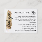 Jewelry Care White Chic Script Thank You Card Visitekaartje (Voorkant)