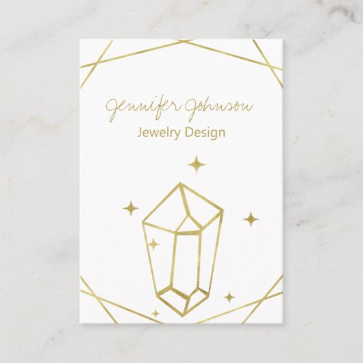 Jewelry Design Gold Foil Geometric Visitekaartje (Voorkant)