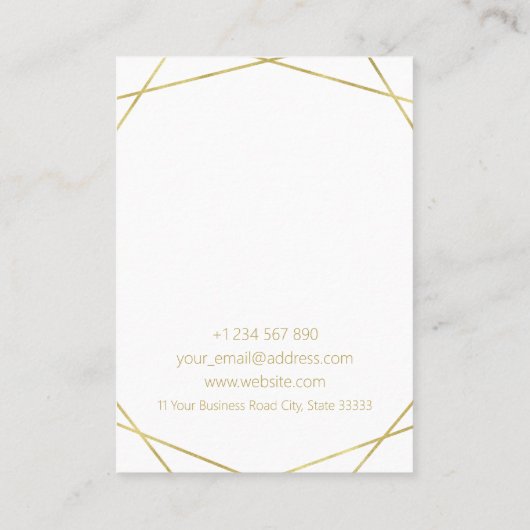 Jewelry Design Gold Foil Geometric Visitekaartje (Achterkant)