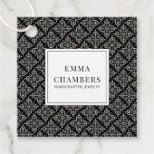 Jewelry Designer Black White Motif Pattern Bedankjes Labels (Voorkant)